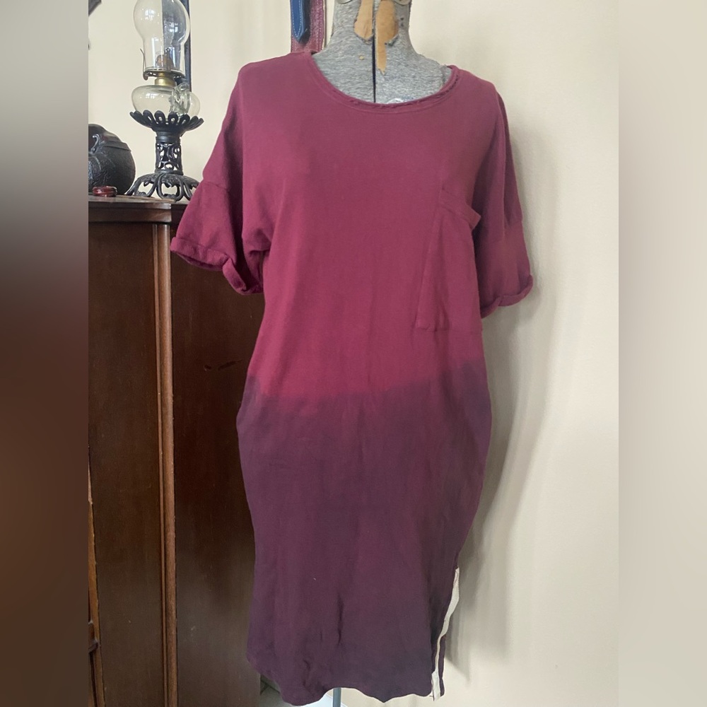POL EUC Ombre' Sexy Split Side Hi-Lo Maxi T-Shirt Dress